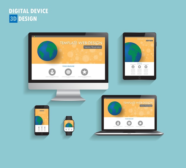 3d Modern devices  