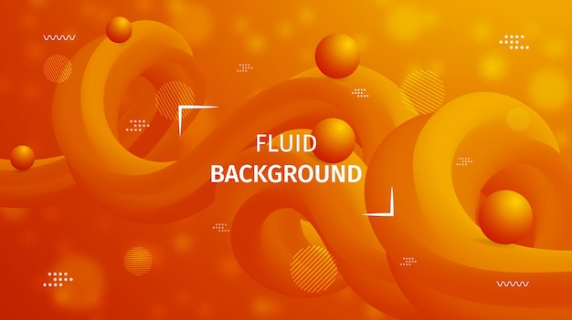 3D modern fluid backgound with 3D balls, and ornaments.