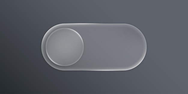 3D modern toggle switch buttons elements in the style of liquid glass and glossy surface User interface element for ui ux design Glass morphism Material design switch Vector illustration