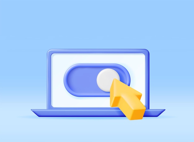 3D Mouse Cursor and Switch Button in Computer