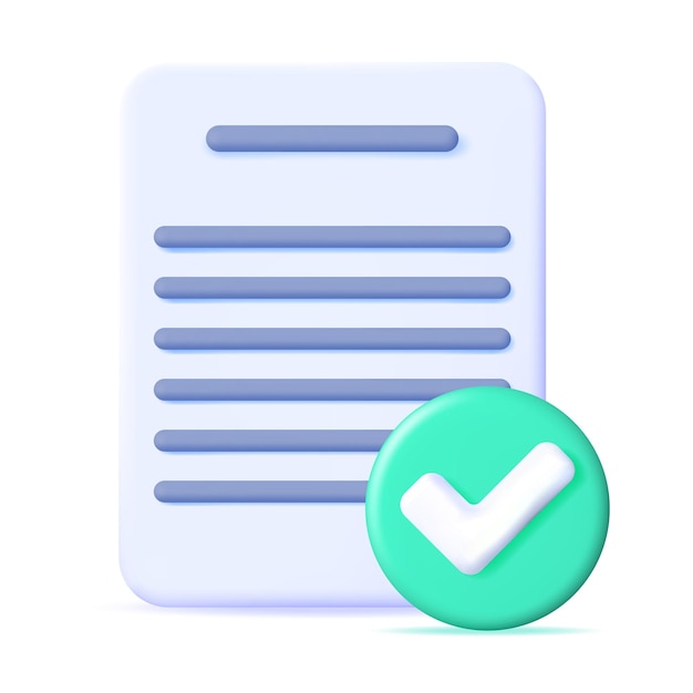 3D Paper Blank with Checklist Symbol