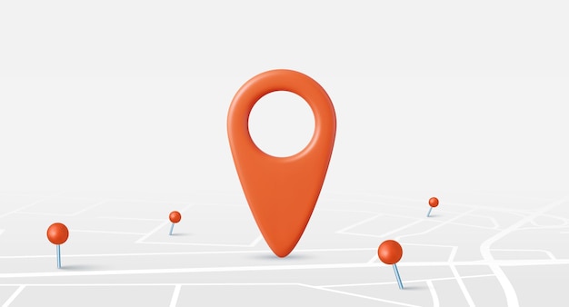 3d pin icon of travel navigation road map marker place symbol