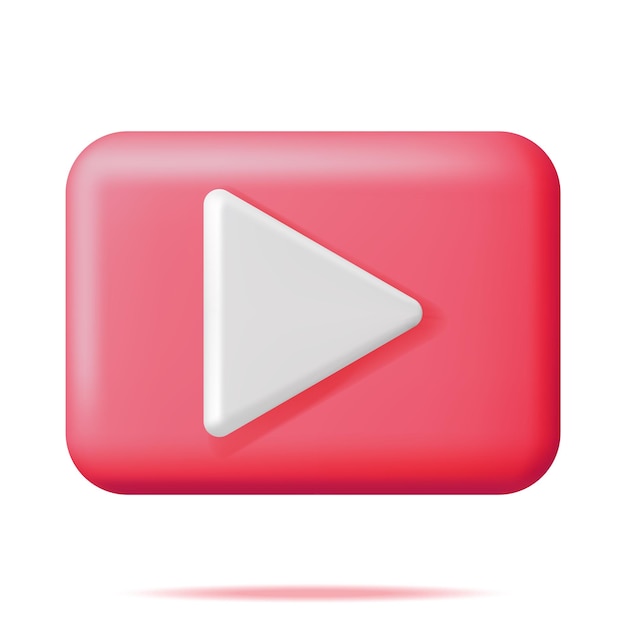 3D Play Button Isolated