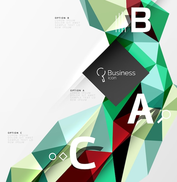 3d polygonal object triangles abstract background vector template background for workflow layout diagram number options or web design