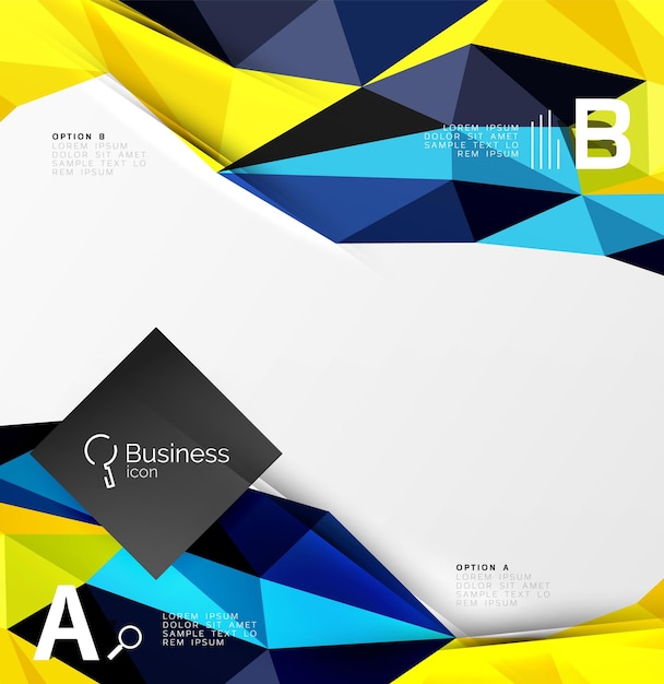 3d polygonal object triangles abstract background Vector template background for workflow layout diagram number options or web design