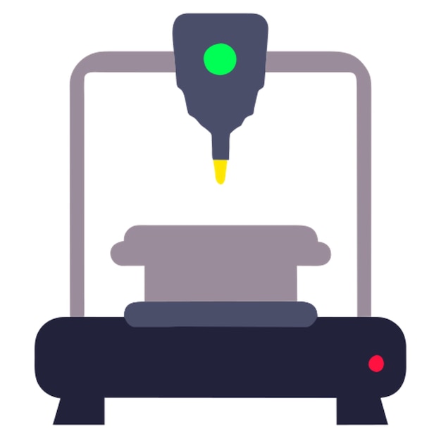 3d printer icon colored shapes