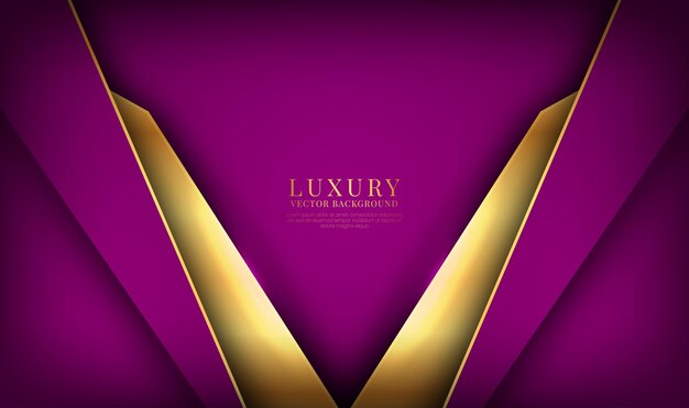 3D purple luxury abstract background overlap layer on dark with golden lines effect decoration