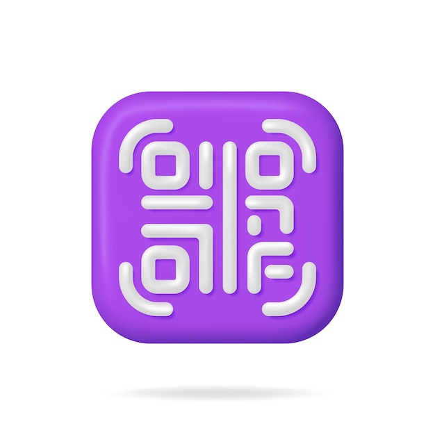 3d QR Code Icon Isolated