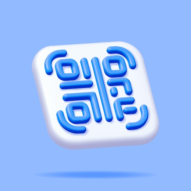 3d QR Code Icon Isolated