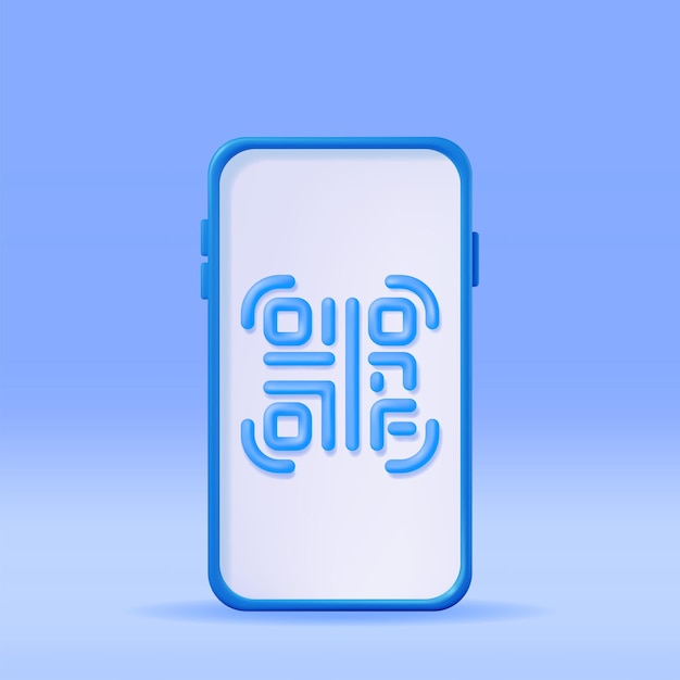 3d QR Code Icon on Smartphone