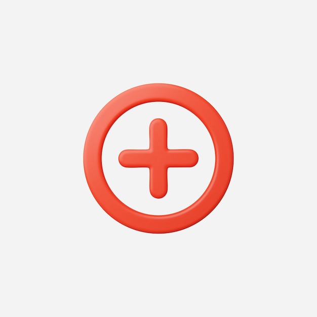 3d Realistic Add icon vector Illustration
