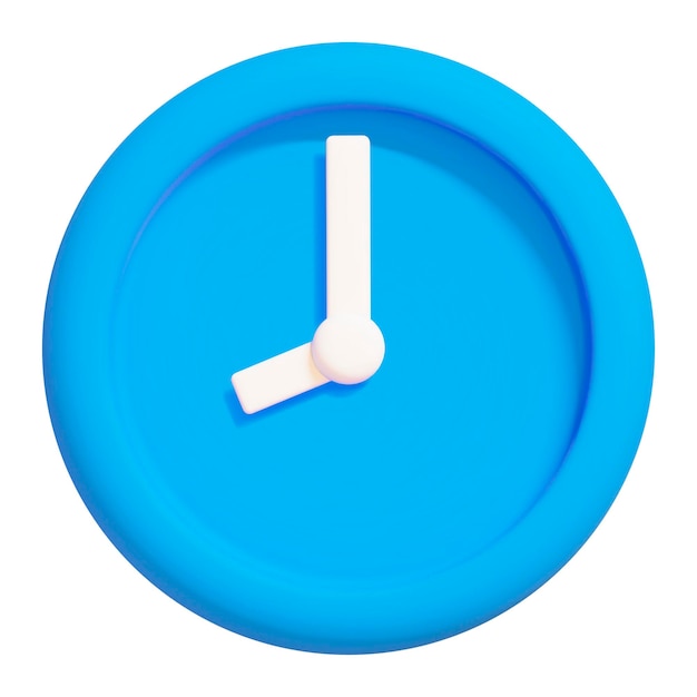 3d realistic blue round clock icon Eight oclock Cartoon minimal style Stock vector illustration