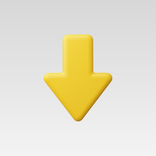 3d Realistic Down arrow vector illustration