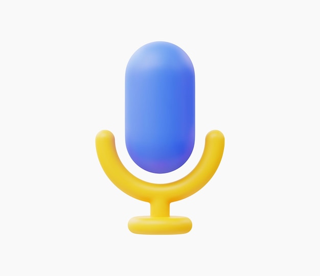 3d realistic microphone icon vector illustration