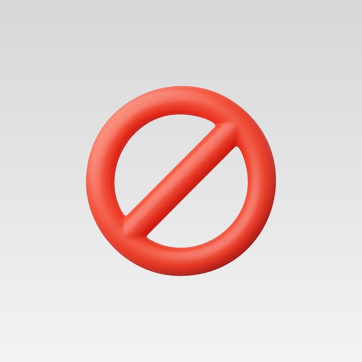 Vector 3d realistic red prohibited sign vector illustration