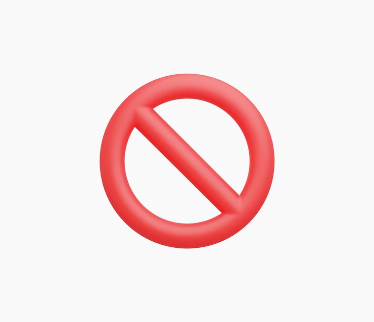 Vector 3d realistic red prohibited sign vector illustration