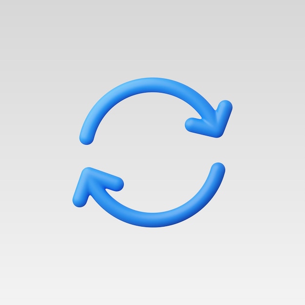 3d Realistic Refresh or Repeat icon vector illustration