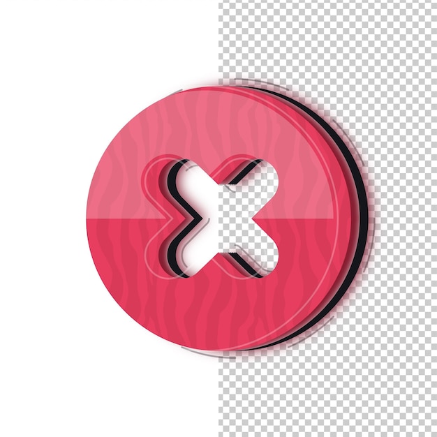 3D Red Glass Effect Correct Icon with Editable Background