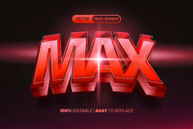 3d red max vector text effect