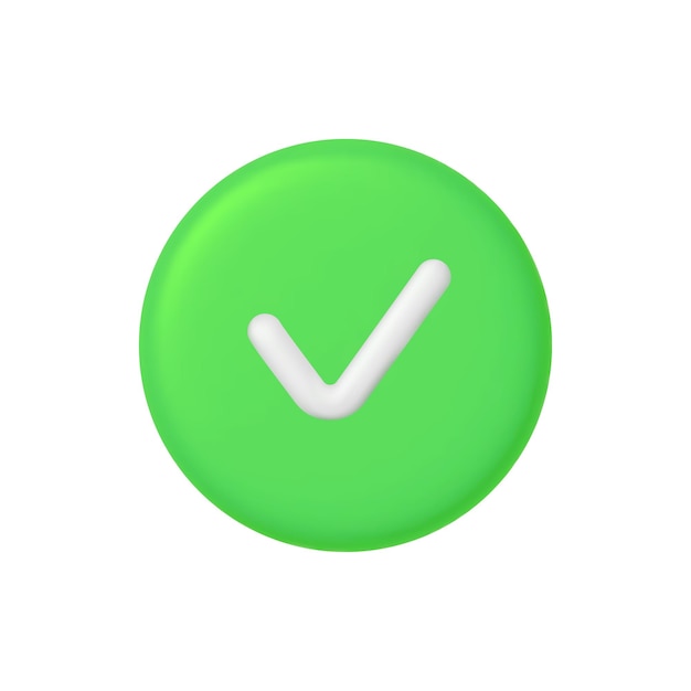 3D Right and Wrong Button in Round Shape Green Yes and Red No Correct Incorrect Sign Checkmark Tick Rejection Cancel Error Stop Negative Agreement Approval or Trust Symbol Vector Illustration