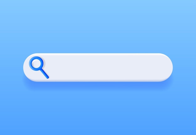 3D Search Bar Blank Isolated