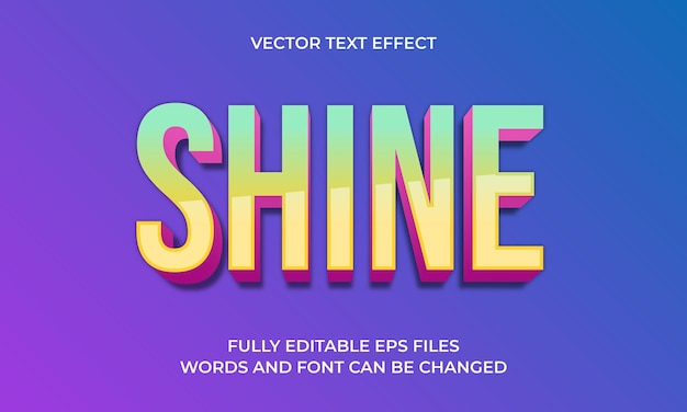 3d shine editable vector text effect template