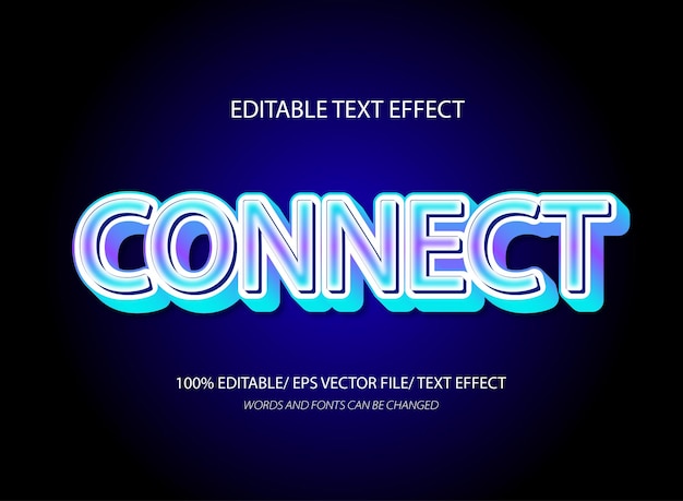 3d style connect editable text effect