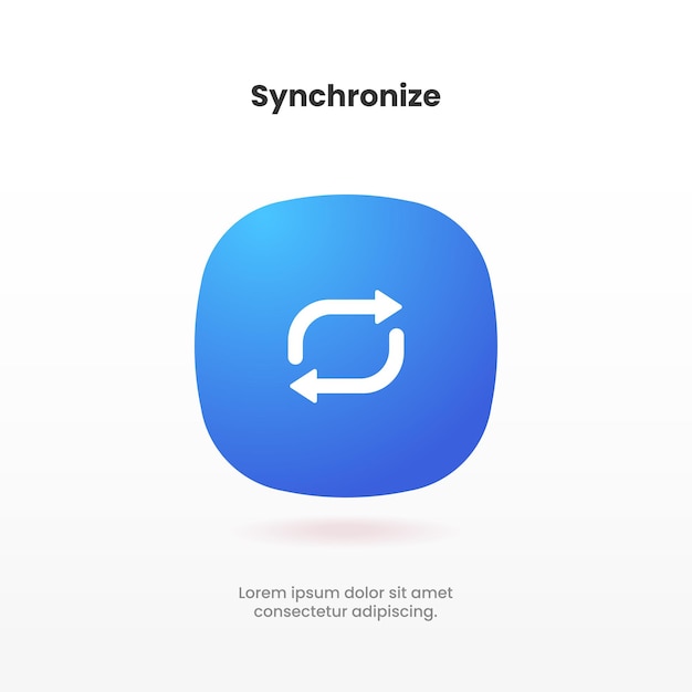 3d sync, rotate, swap, repeat, reset, sustainability, synchronize icon for mobile app, website, UI