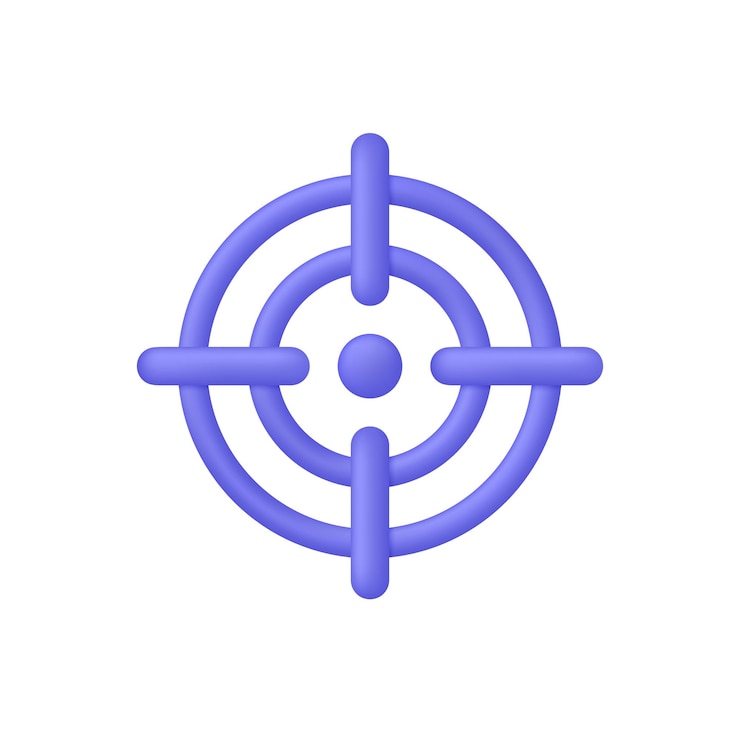 Vector 3d target icon isolated on white background