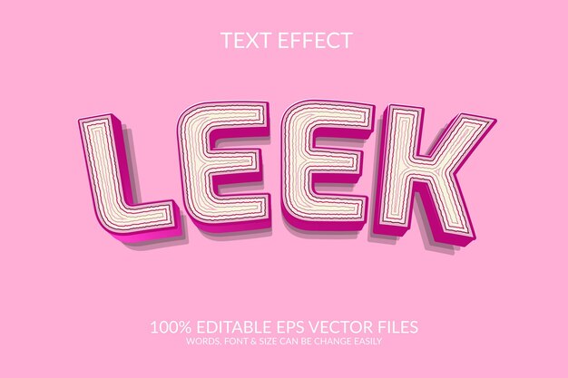 3D Text effect editable to change