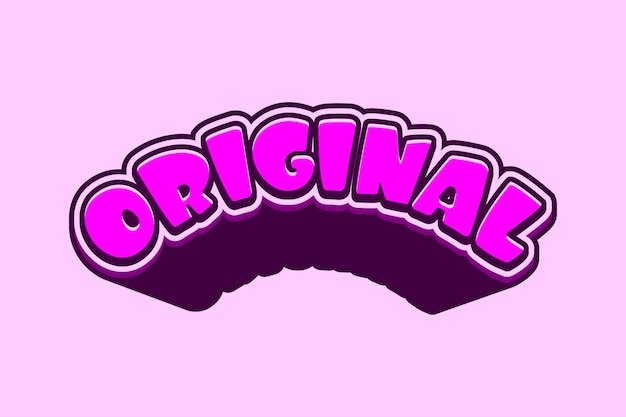 3d text effect with the word original