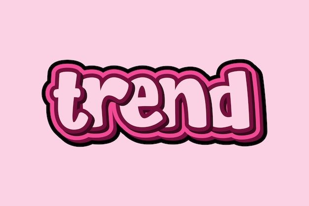3d text effect with the word trend
