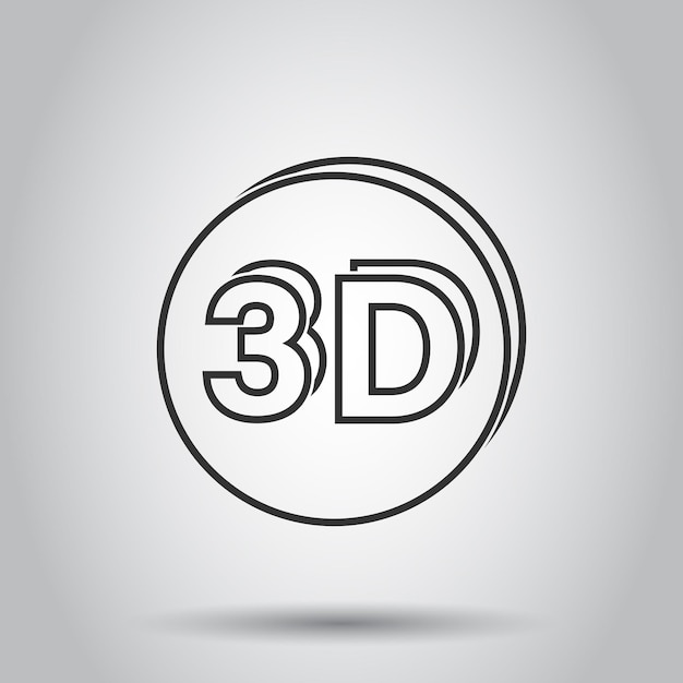 3d text icon in flat style word vector illustration on white isolated background stereoscopic technology business concept
