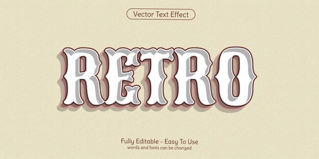 3d text retro editable style effect template