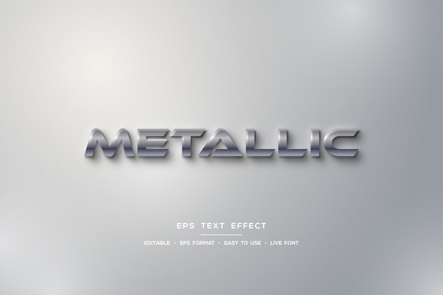3D Text style effect, elegant metallic color.