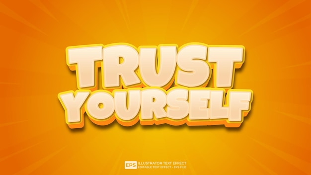 3d text trust yourself editable text effect font