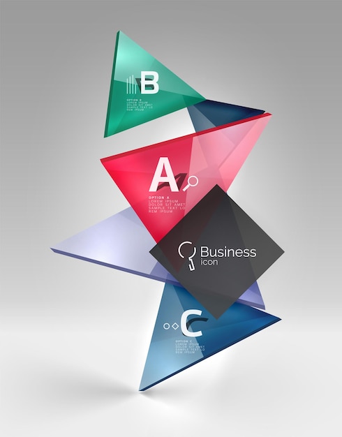 3d triangle modern composition Vector template background for workflow layout diagram number options or web design
