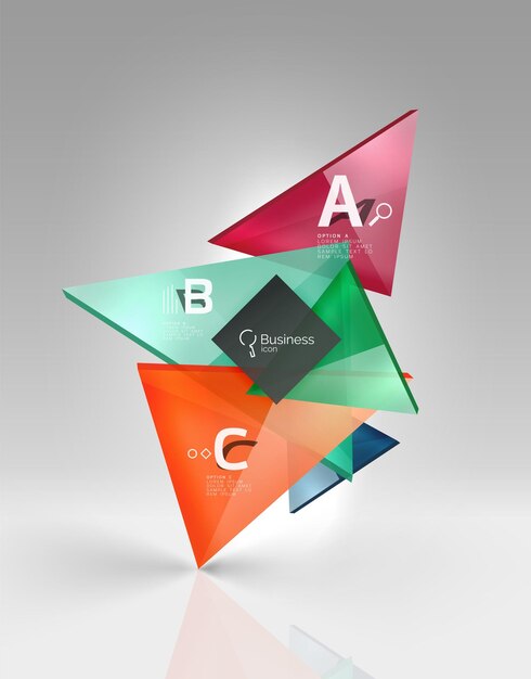 3d triangle modern composition Vector template background for workflow layout diagram number options or web design