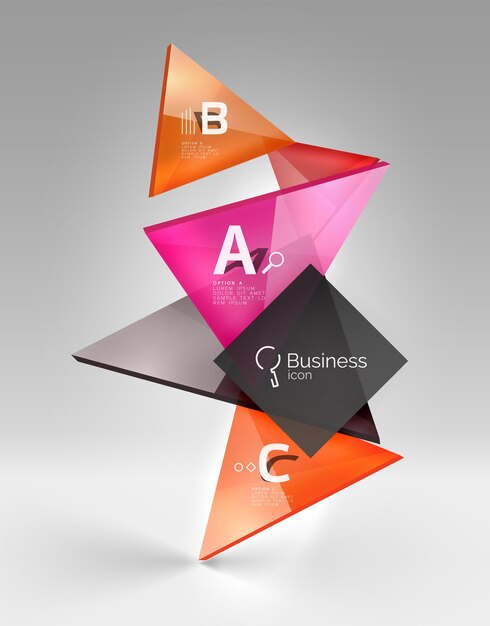 3d triangle modern composition Vector template background for workflow layout diagram number options or web design