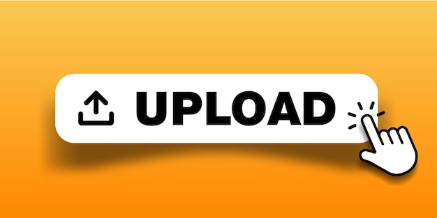 3D upload download button icon Upload icon Down arrow bottom side symbol Click here button