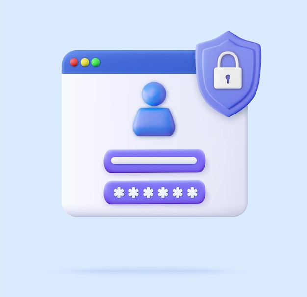 3d user login form page