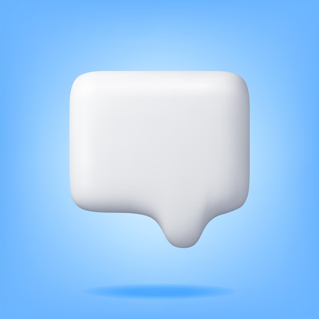 3D White Blank Speech Bubble Isolated