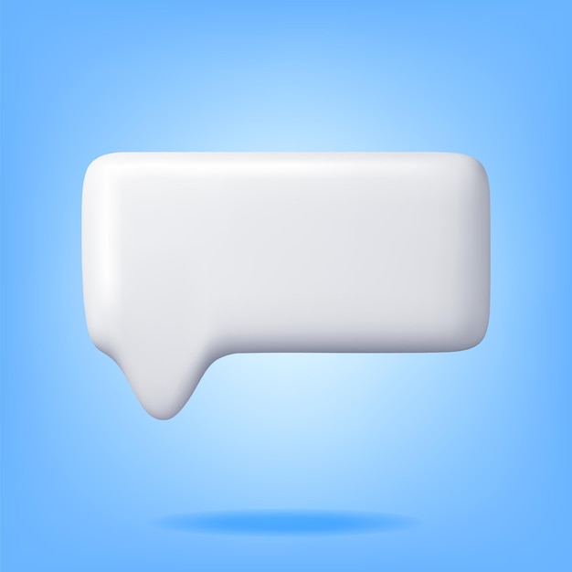 3D White Blank Speech Bubble Isolated