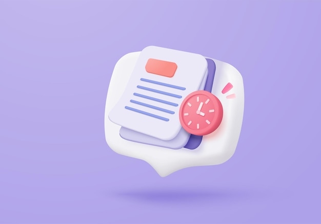 3d white clipboard task management todo check list assignment and exam checklist with clock icon efficient work on project plan fast progress level up concept 3d todo check icon vector render