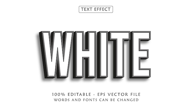 3D White Editable Text Effect