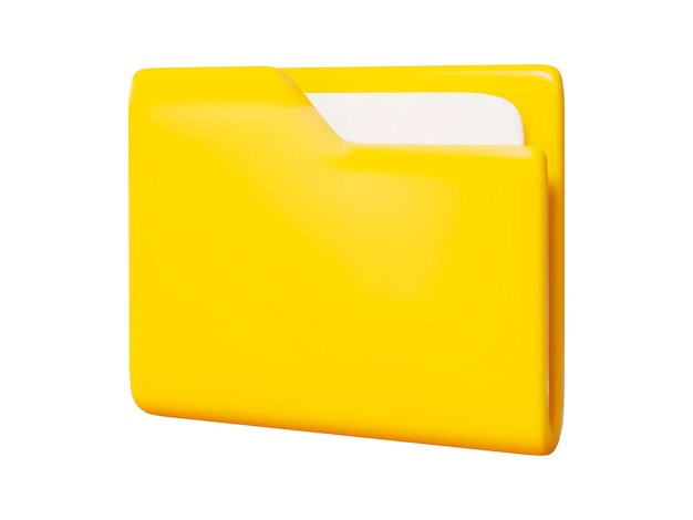 3d yellow folder for documents Cartoon icon on isolated background Stock vector illustration