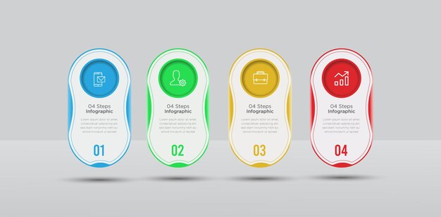 4 steps business infographics   design