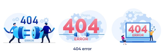 404 error crash concept technology computer internet trouble network problem flat illustration vector
