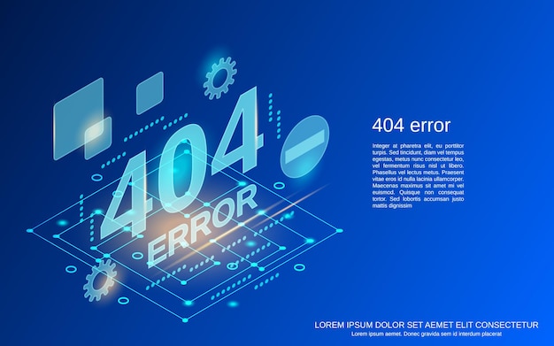 404 error page flat isometric vector concept illustration
