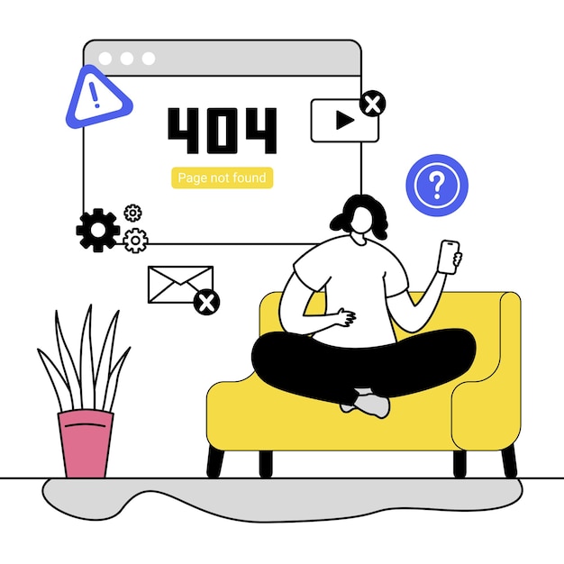 404 Error Page Not Found Frustrated User on Website